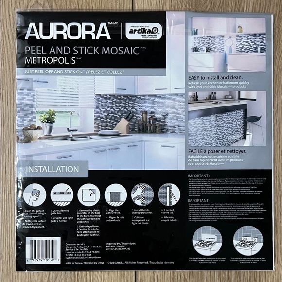 Aurora Metropolis Peel and Stick Mosaic Tiles - Picture 3 of 10